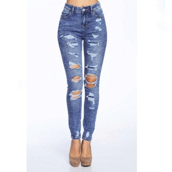 ❤ Blue Age - High Rise Destroyed Skinny Jeans - Picture 10 of 10